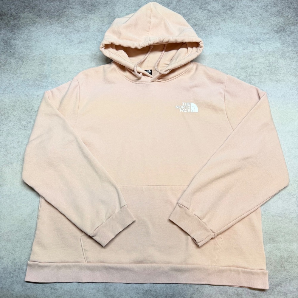 The North Face Womens XL Pink‎ Graphic Logo Pullover Hoodie Sweatshirt Outdoors